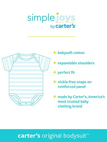 Simple Joys by Carter's - Body de manga corta para niña (6 unidades) ,rosado/menta ,12 Meses