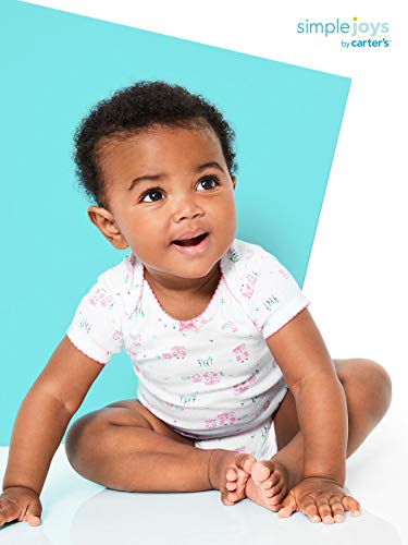 Simple Joys by Carter's - Body de manga corta para niña (6 unidades) ,rosado/menta ,3-6 Meses Simple Joys by Carter's - Body de manga corta para niña (6 unidades) ,rosado/menta ,3-6 Meses