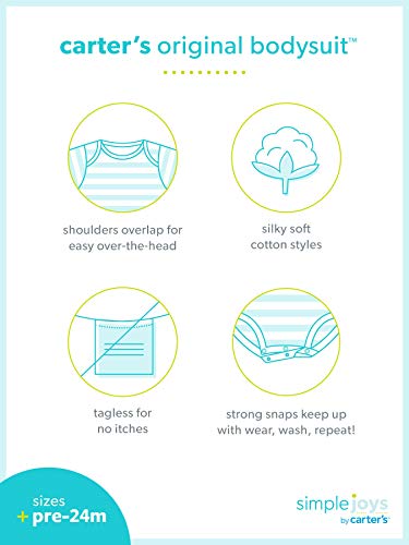 Simple Joys by Carter's - Body de manga corta para niña (6 unidades) ,rosado/menta ,3-6 Meses Simple Joys by Carter's - Body de manga corta para niña (6 unidades) ,rosado/menta ,3-6 Meses