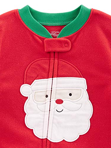 Simple Joys by Carter's Unisex bebé 2-pack Holiday Loose Fit Flame Resistant Fleece Footed Pajamas multicolor Ivory Santa/Red Santa 5T