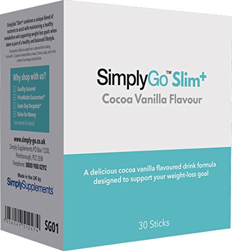 SimplyGo™ Slim+ - Sabor chocolate con vainilla - 30 Raciones - Apto para veganos - 30 Sobres - SimplySupplements