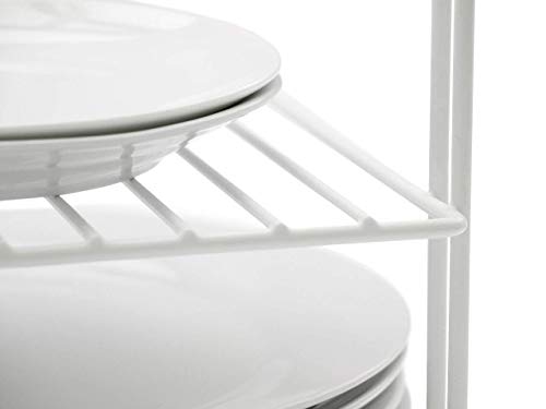 simplywire - Estantes para platos - Organizador de armarios de cocina - Diseño cuadrado de 3 niveles - Blanco