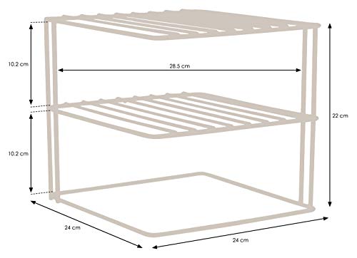 simplywire - Estantes para platos - Organizador de armarios de cocina - Diseño cuadrado de 3 niveles - Blanco