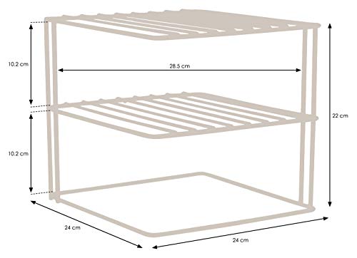 simplywire - Estantes para platos - Organizador de armarios de cocina - Diseño cuadrado de 3 niveles - Blanco simplywire - Estantes para platos - Organizador de armarios de cocina - Diseño cuadrado de 3 niveles - Blanco