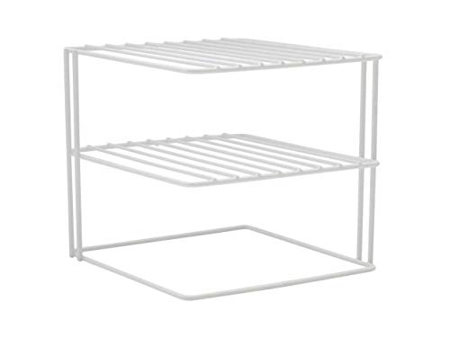 simplywire - Estantes para platos - Organizador de armarios de cocina - Diseño cuadrado de 3 niveles - Blanco simplywire - Estantes para platos - Organizador de armarios de cocina - Diseño cuadrado de 3 niveles - Blanco