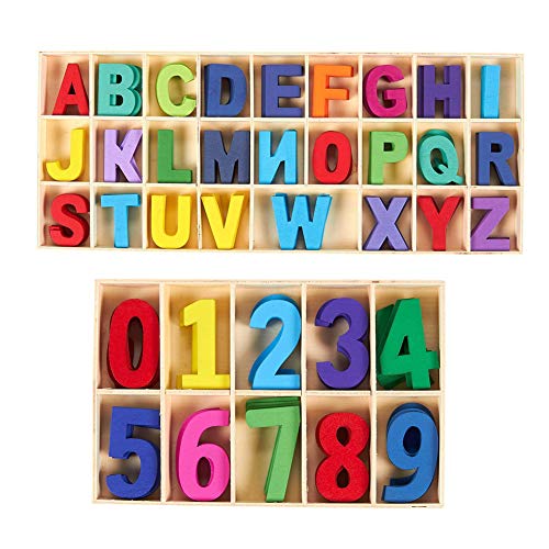 SIMUER Juego de Letras y números de Madera de 216 pcs - Letras mayúsculas de Madera con Bandeja de Almacenamiento - Letras de Madera de Alfabeto para Manualidades con números de Madera Natural Suave SIMUER Juego de Letras y números de Madera de 216 pcs - Letras mayúsculas de Madera con Bandeja de Almacenamiento - Letras de Madera de Alfabeto para Manualidades con números de Madera Natural Suave
