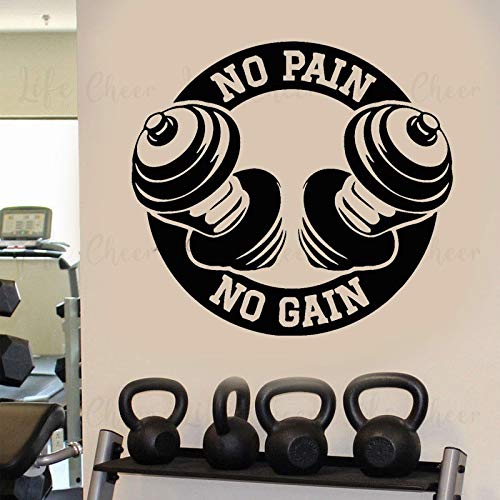 Sin dolor sin cita pegatina de vinilo gimnasio gimnasio club decoración culturismo mancuerna pared calcomanía gimnasio estudio pared creativo decorativo mural A8 57x52cm Sin dolor sin cita pegatina de vinilo gimnasio gimnasio club decoración culturismo mancuerna pared calcomanía gimnasio estudio pared creativo decorativo mural A8 57x52cm