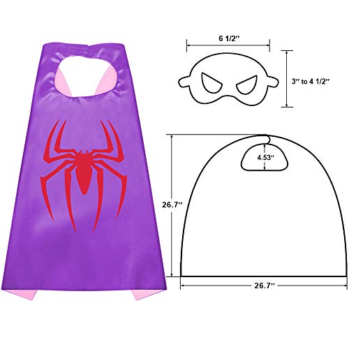 Sinoeem Capa de Superhéroe para Niños - 4 Capas y 4 Máscaras y 4 Slap Pulseras - Ideas Kit de Valor de Cosplay de Diseño de Fiesta de Cumpleaños de Navidad - Juguetes para Niños y Niñas (4pcs - Girl) Sinoeem Capa de Superhéroe para Niños - 4 Capas y 4 Máscaras y 4 Slap Pulseras - Ideas Kit de Valor de Cosplay de Diseño de Fiesta de Cumpleaños de Navidad - Juguetes para Niños y Niñas (4pcs - Girl)