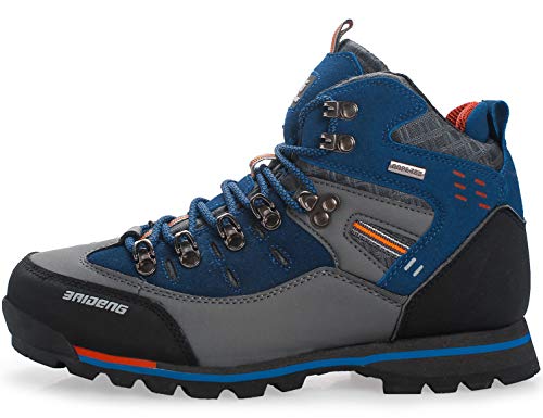 SINOES Zapatillas Botas Profesionales de Cuero para Hombres Especialmente diseñados para Senderismo Trekking montaña Deportes al Aire Libre A Prueba de Golpes, Transpirables y Antideslizante