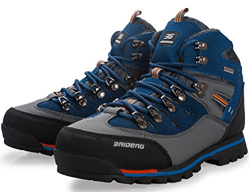 SINOES Zapatillas Botas Profesionales de Cuero para Hombres Especialmente diseñados para Senderismo Trekking montaña Deportes al Aire Libre A Prueba de Golpes, Transpirables y Antideslizante