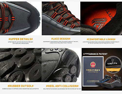 SINOES Zapatillas Botas Profesionales de Cuero para Hombres Especialmente diseñados para Senderismo Trekking montaña Deportes al Aire Libre A Prueba de Golpes, Transpirables y Antideslizante