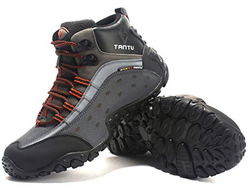 SINOES Zapatillas Botas Profesionales de Cuero para Hombres Especialmente diseñados para Senderismo Trekking montaña Deportes al Aire Libre A Prueba de Golpes, Transpirables y Antideslizante