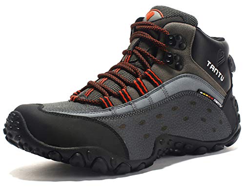 SINOES Zapatillas Botas Profesionales de Cuero para Hombres Especialmente diseñados para Senderismo Trekking montaña Deportes al Aire Libre A Prueba de Golpes, Transpirables y Antideslizante