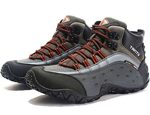 SINOES Zapatillas Botas Profesionales de Cuero para Hombres Especialmente diseñados para Senderismo Trekking montaña Deportes al Aire Libre A Prueba de Golpes, Transpirables y Antideslizante