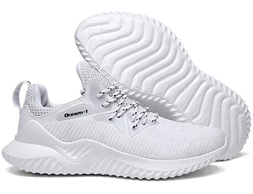 SINOES Zapatillas de Deportivos de Running para Mujer Gimnasia Ligero Malla Algodón Sneakers Zapatos Perezosos Rojo Gris Púrpura