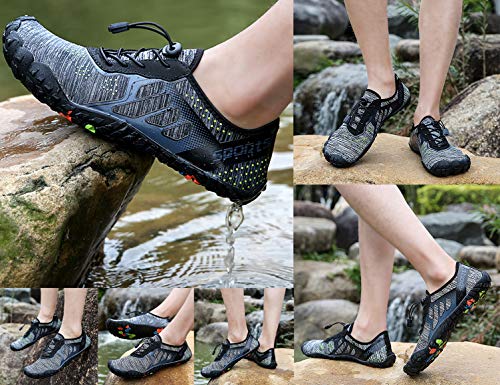 SINOES Zapatos de Agua para Hombre Mujer Buceo Snorkel Surf Piscina Playa Vela Mar Río Aqua Cycling Deportes Acuáticos Calzado de Natación Escarpines