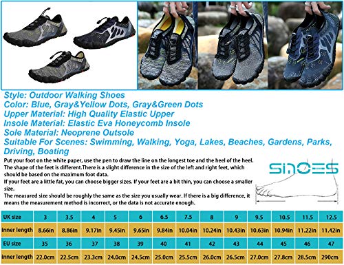 SINOES Zapatos de Agua para Hombre Mujer Buceo Snorkel Surf Piscina Playa Vela Mar Río Aqua Cycling Deportes Acuáticos Calzado de Natación Escarpines