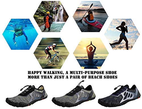 SINOES Zapatos de Agua para Hombre Mujer Buceo Snorkel Surf Piscina Playa Vela Mar Río Aqua Cycling Deportes Acuáticos Calzado de Natación Escarpines