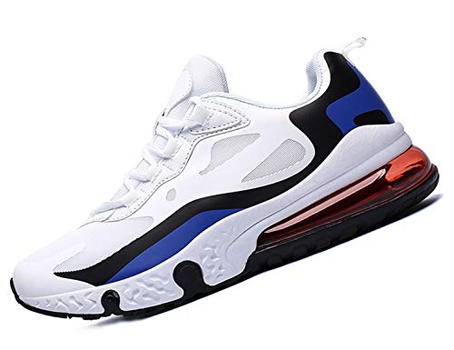 SINOES Zapatos Hombre Verano Mocasines Zapatos Casuales De Tenis para Hombre Zapatos Deportivos con Cordones De Peso Ligero Y Transpirables Blanco Azul 43 EU