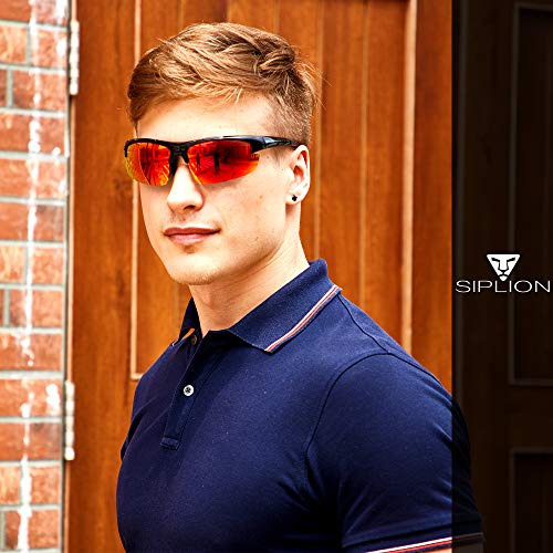 SIPLION Hombre Gafas de sol Polarizadas Deportes para Ciclismo Pesca Golf TR90 Súper ligero Marco 502 Rot SIPLION Hombre Gafas de sol Polarizadas Deportes para Ciclismo Pesca Golf TR90 Súper ligero Marco 502 Rot