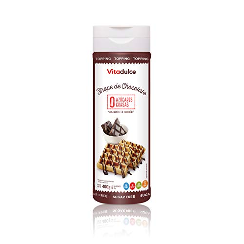 Sirope de chocolate sin azúcar, Topping de chocolate, Sirope bajo en calorías 400 gr - Vitadulce Sirope de chocolate sin azúcar, Topping de chocolate, Sirope bajo en calorías 400 gr - Vitadulce