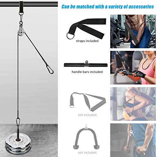 Sistema de cable de polea con mango de tríceps y correas Ejercicio de entrenamiento de fuerza con peso corporal Sistema de polea de peso LAT para bricolaje Gimnasio en casa Brazo Antebrazo Muñeca Sistema de cable de polea con mango de tríceps y correas Ejercicio de entrenamiento de fuerza con peso corporal Sistema de polea de peso LAT para bricolaje Gimnasio en casa Brazo Antebrazo Muñeca