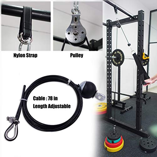 Sistema de Fijación de la Máquina de Cable Polea Bricolaje Máquina Tríceps Fuerza Brazo Desplegable Alta Tríceps Polea Ejercicio Bricolaje con Cable Alambre Accesorio Cuerda Nylon (2M / 78.7in)