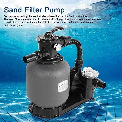 Sistema de filtro de arena para estanque y piscina, bomba y filtro para la filtración, sistema de bomba de agua de circulación, filtro de arena de gran volumen 4,32 m3/h (EU Plug)