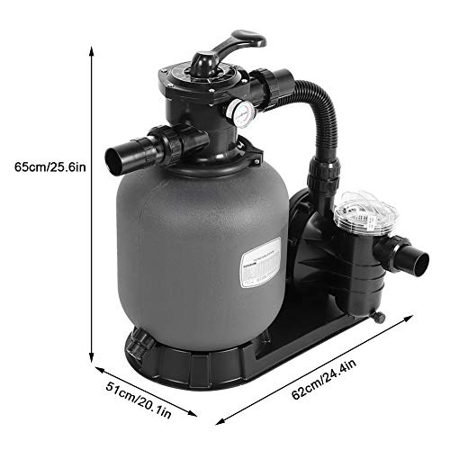 Sistema de filtro de arena para estanque y piscina, bomba y filtro para la filtración, sistema de bomba de agua de circulación, filtro de arena de gran volumen 4,32 m3/h (EU Plug)