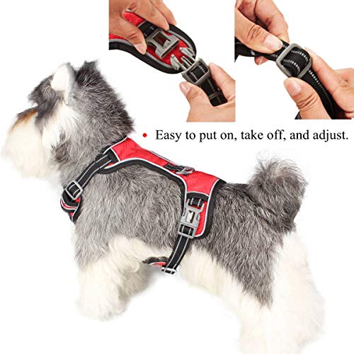 SISVIV Arnés para Perros Pequeños Reflectante Arneses Chaleco para Perros Cachorro Acolchado Ajustable Antitirones Oxford Duradero Transpirable Rojo S