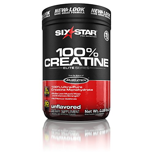 Six Star Pro Nutrition Elite Series 100% Creatine, 400 Gram Powder- Unflavoured US (Packaging may vary) by Six Star