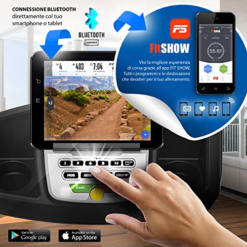 sixtus – cinta de correr eléctrica Plegable Sensor cardíaco Bluetooth App 3,5 KW
