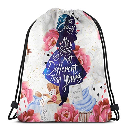 siyang Bolsa de Cuerda Bolsa de Mano Bolsa de un Solo Hombro Bolsa de Ejercicio Viaje de Fitness Alice I'm Not Crazy Floor siyang Bolsa de Cuerda Bolsa de Mano Bolsa de un Solo Hombro Bolsa de Ejercicio Viaje de Fitness Alice I'm Not Crazy Floor