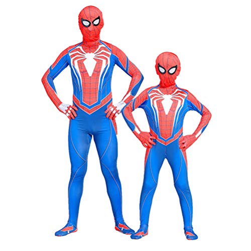 SJJDT Traje del Hombre Araña Adulto Niño Vestido De Lujo De Halloween Cosplay Carnival Body, para La Película del Partido Complementos Disfraz Onesies De Vestuario Mascarada Traje de Combate,120