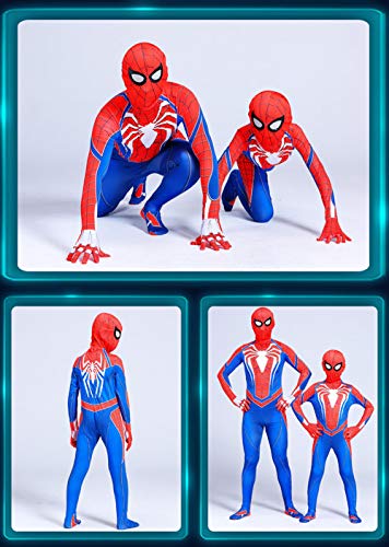 SJJDT Traje del Hombre Araña Adulto Niño Vestido De Lujo De Halloween Cosplay Carnival Body, para La Película del Partido Complementos Disfraz Onesies De Vestuario Mascarada Traje de Combate,120