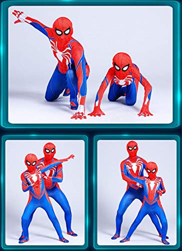 SJJDT Traje del Hombre Araña Adulto Niño Vestido De Lujo De Halloween Cosplay Carnival Body, para La Película del Partido Complementos Disfraz Onesies De Vestuario Mascarada Traje de Combate,120