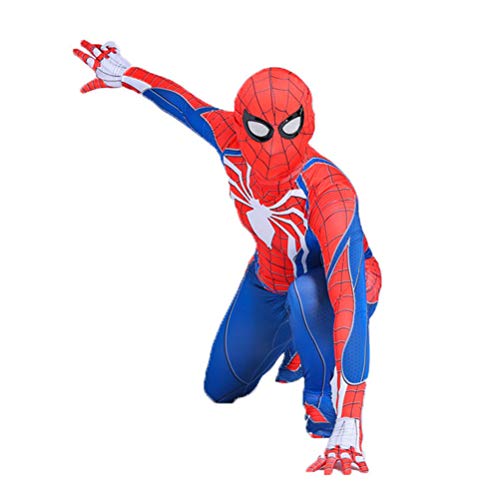 SJJDT Traje del Hombre Araña Adulto Niño Vestido De Lujo De Halloween Cosplay Carnival Body, para La Película del Partido Complementos Disfraz Onesies De Vestuario Mascarada Traje de Combate,120