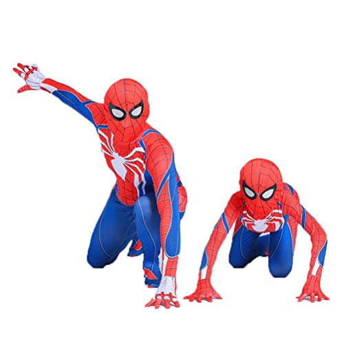 SJJDT Traje del Hombre Araña Adulto Niño Vestido De Lujo De Halloween Cosplay Carnival Body, para La Película del Partido Complementos Disfraz Onesies De Vestuario Mascarada Traje de Combate,120