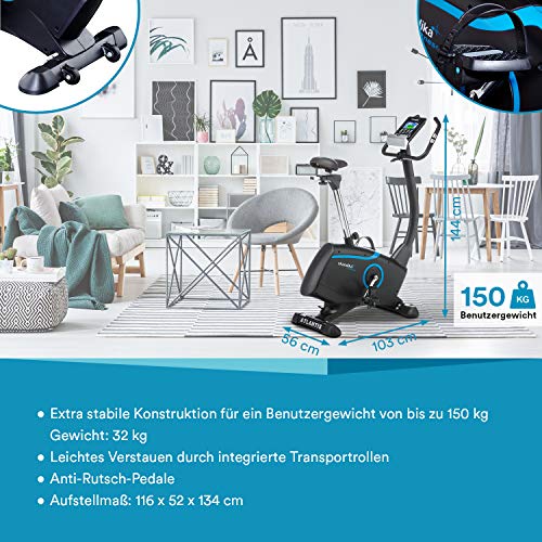skandika Atlantis - ergómetro/Bicicleta estática - hasta 150 Kg - 12 programas - Ruedas de Transporte - Soporte Tableta skandika Atlantis - ergómetro/Bicicleta estática - hasta 150 Kg - 12 programas - Ruedas de Transporte - Soporte Tableta