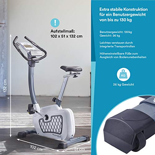 skandika Wiry - Ergómetro/Bicicleta Estática - Bluetooth - 24 programas - Sistema de frenado magnético (Gris) skandika Wiry - Ergómetro/Bicicleta Estática - Bluetooth - 24 programas - Sistema de frenado magnético (Gris)