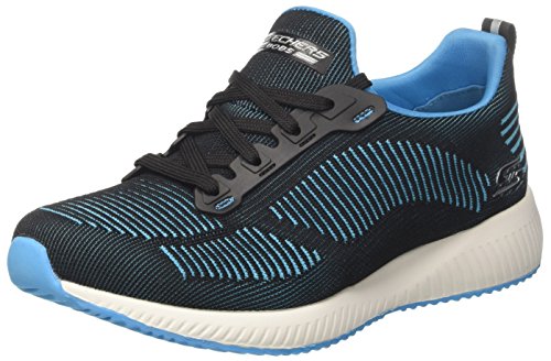 Skechers 31360, Zapatillas sin Cordones Mujer, Negro (Black/Turquoise), 37 EU