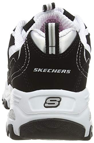 Skechers D'Lites-Biggest Fan, Zapatillas Mujer, Negro (BKW Black Trubuck/Mesh/Trim), 38 EU