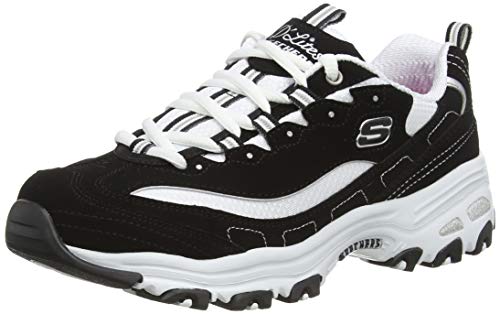 Skechers D'Lites-Biggest Fan, Zapatillas Mujer, Negro (BKW Black Trubuck/Mesh/Trim), 38 EU