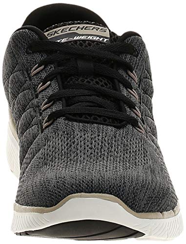 Skechers Flex Advantage 3.0-Stally, Zapatillas Deportivas Hombre, Negro (BLK Blue & Black Mesh/Black Trim), 44 EU