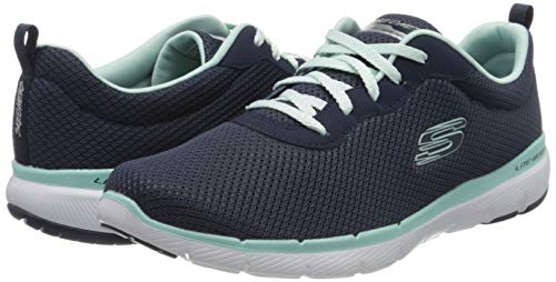 Skechers Flex Appeal 3.0-First Insight, Zapatillas Mujer, Azul (NVAQ Black Mesh/Trim), 37 EU