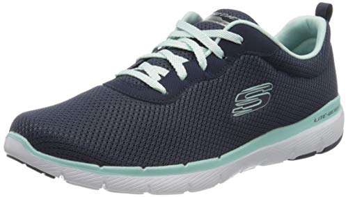 Skechers Flex Appeal 3.0-First Insight, Zapatillas Mujer, Azul (NVAQ Black Mesh/Trim), 37 EU