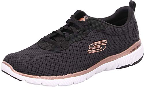 Skechers Flex Appeal 3.0-First Insight, Zapatillas Mujer, Negro (BKRG Black Mesh/Trim), 37 EU