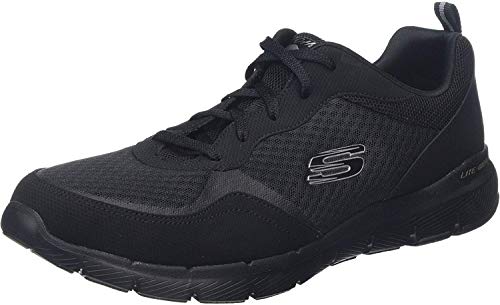 Skechers Flex Appeal 3.0-Go Forward, Zapatillas Mujer, Negro (BBK Black Leather/Mesh/Trim), 39 EU