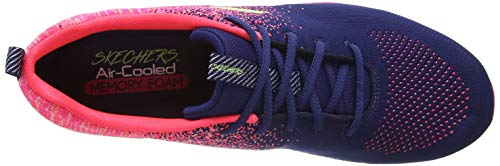 Skechers Flex Appeal 3.0, Zapatillas Mujer, Nvy Knit Coral Trim, 38 EU