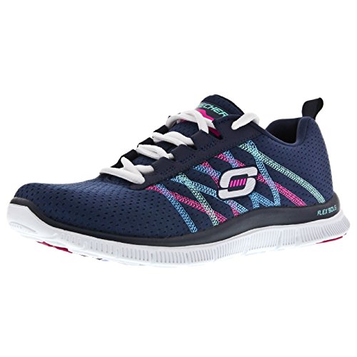 Skechers Flex Appeal Something Fun - Zapatillas para Mujer, Color Marineblau/Bunt, Talla 36